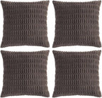 Fancy Homi 4 Packs Boho Dark Brown Decorative Throw Pillow Covers 26x26 Inch by Fancy+Homi