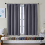 Simplebrand Ava Grey Short Blackout Curtains by Simplebrand