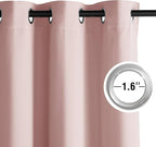 NICETOWN Room Darkening Draperies Curtains Panels, 2 Panels Blush Pink W52 x L84 - Image 3