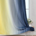 Estelar Textiler Navy Blue and Yellow Ombre Blackout Curtains 90 Inches Long 2 - Image 6