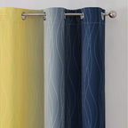 Estelar Textiler Yellow and Navy Blue Blackout Curtains - Image 4