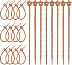 uxcell Silicone Cable Ties 20Pcs Reusable Zip Ties Light Brown