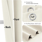MIULEE Cream Blackout Curtains for Bedroom Living Room 84 Inches Long 2 Panels - Image 4