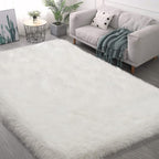 Fluffy Area Rug, Furry Bedside Nursery Rug Plush Indoor Floor Carpet - Image 9