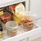 iDesign Plastic Stackable Pantry Bin with Handles, Set of 4, Clear
