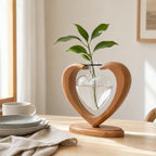 2Pack Plant Propagation Station, Heart Glass Vase & Wooden Stand