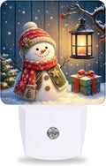 Holiday Snowman Glow Plug in Night Light - Christmas Seasonal Decorative Accent Light, Dusk to Dawn LED Night Light with Light Sensor for Bedroom Bathroom Hallway Home Decor