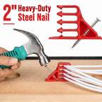 50 Pcs Cable Stacker Wire Staples, Plastic Clips with Nail, Red