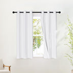 NICETOWN 100% Blackout White Curtains 48 inch Long, Grommet Thermal Window by NICETOWN