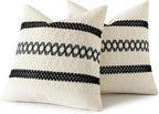 MIULEE Set of 2 Black Boho Decorative Pillow Covers 18x18 Inch Farmhouse Rustic - Image 8