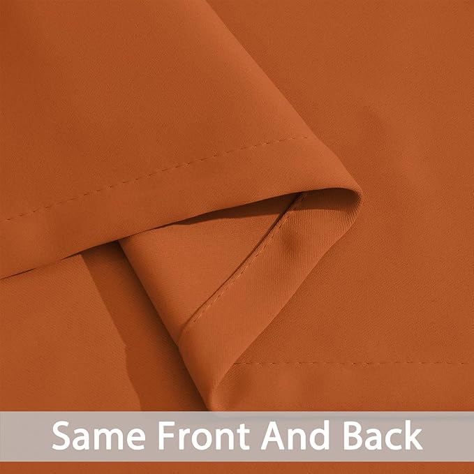 Yakamok Soft and Smooth Orange Blackout Curtains - Image 4