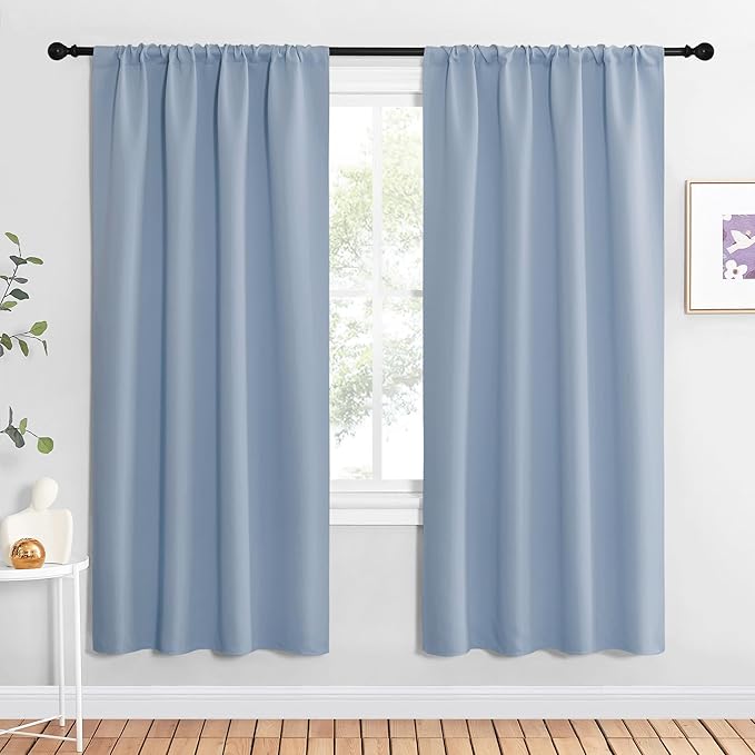 NICETOWN Blackout Curtains for Living Curtains, Vintage Blue, 2 Panels by NICETOWN
