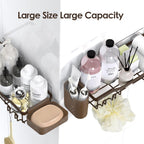 NESOMI Shower Caddy Adhesive Shower Organizer 7-Pack, Rustproof Stainless Steel Bathroom Shelves, Large Capacity No-Drill Rack Storage Accessories with Soap Dish Toothbrush Holder Hooks
