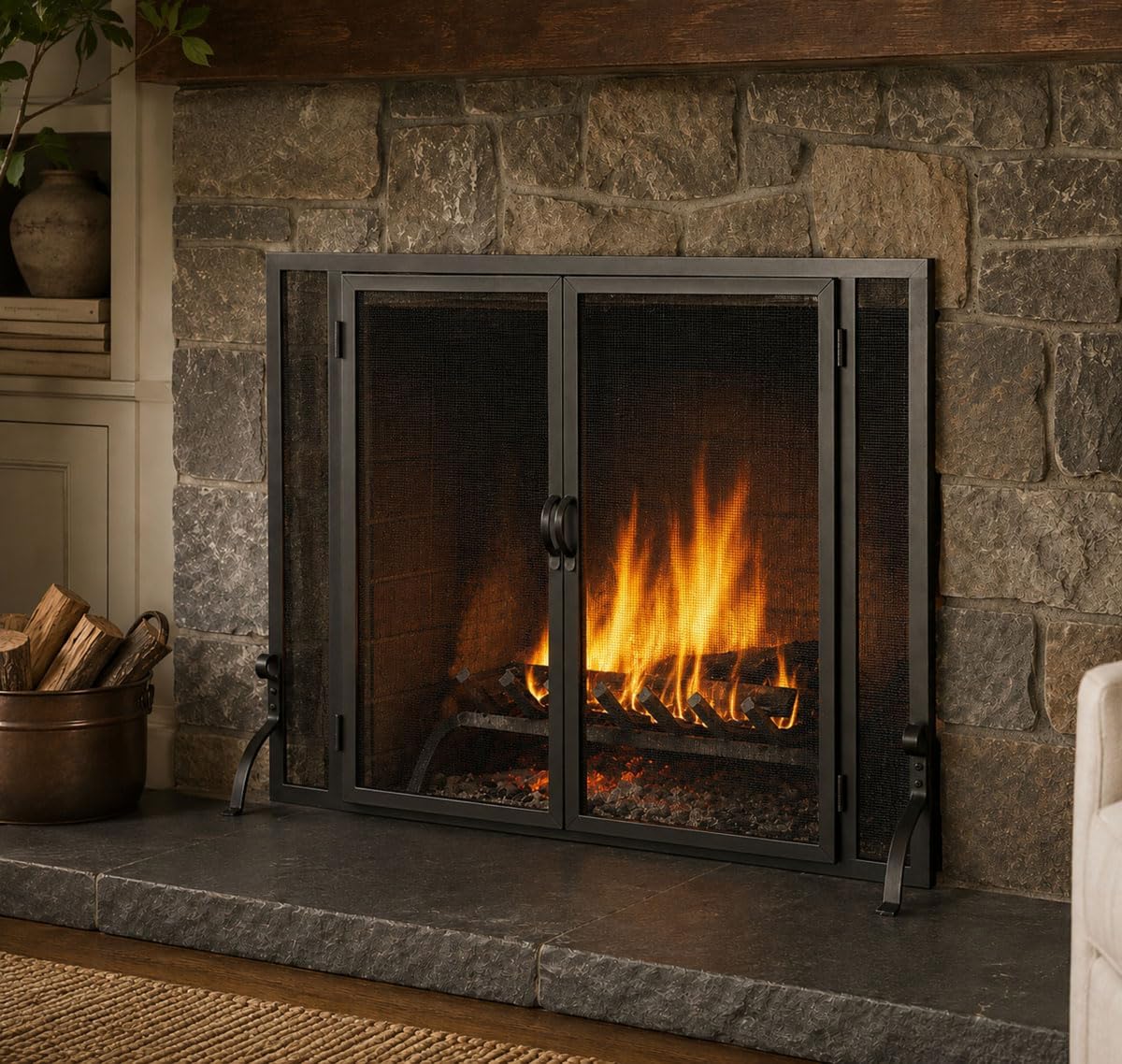 Pilgrim Home and Hearth FGND 18467 Full Height Door Fireplace Screen