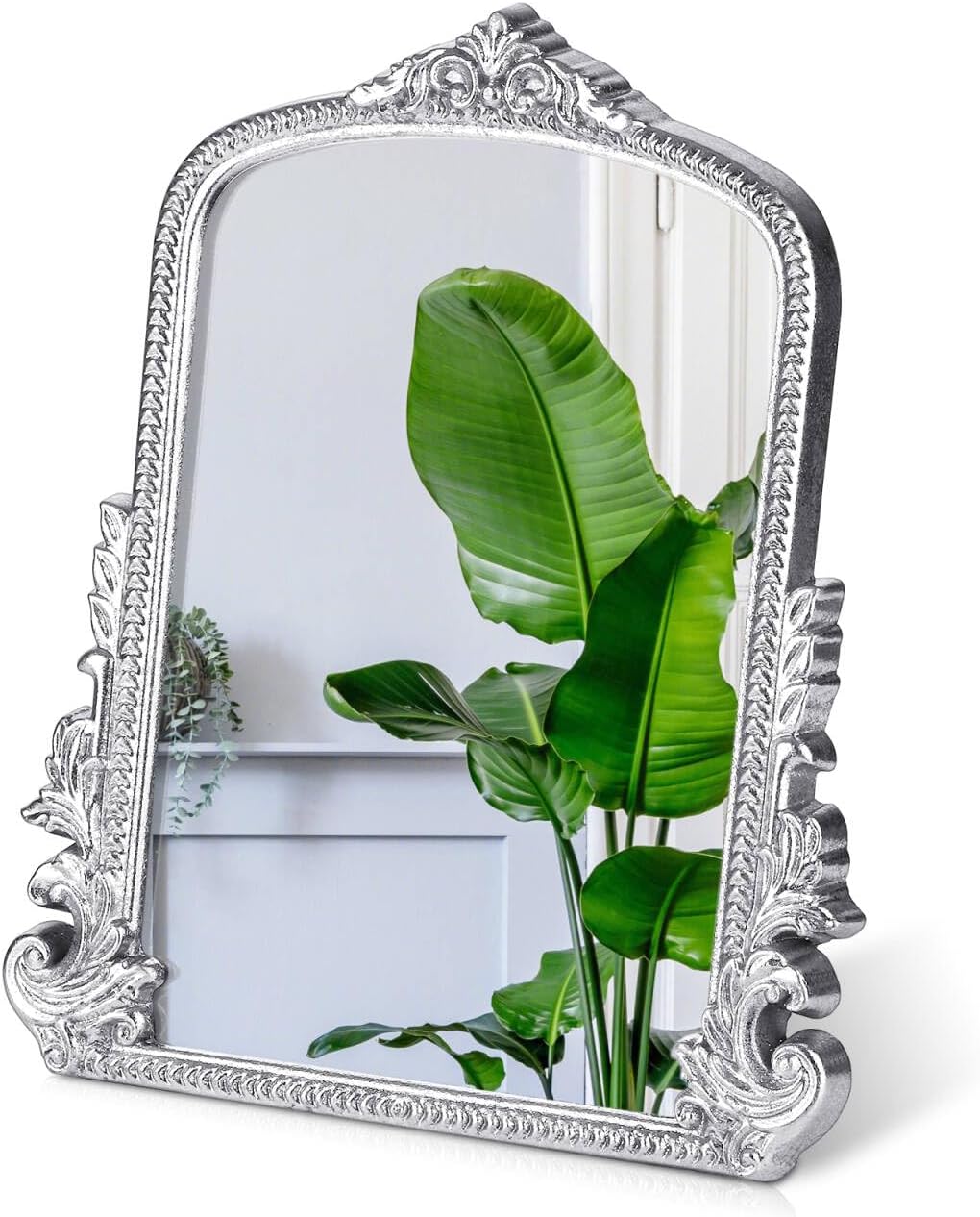 Vintage Makeup Mirror, 12"x 9.8" Silver Vanity Desk Antique Tabletop Mirror