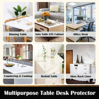 42x96 Inches Clear PVC Table Protector Desk Blotter Mat Vinyl Plastic Tablecloth Wipeable Easy Clean Protective Pad Wooden Furniture Conference Outdoor Tabletop Mat Water& Heat &Dust Resistant 1.5mm