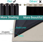 Yakamok 100% Blackout Curtains 84 Inches Long, 2 Thick Layers Heat and Full - Image 5