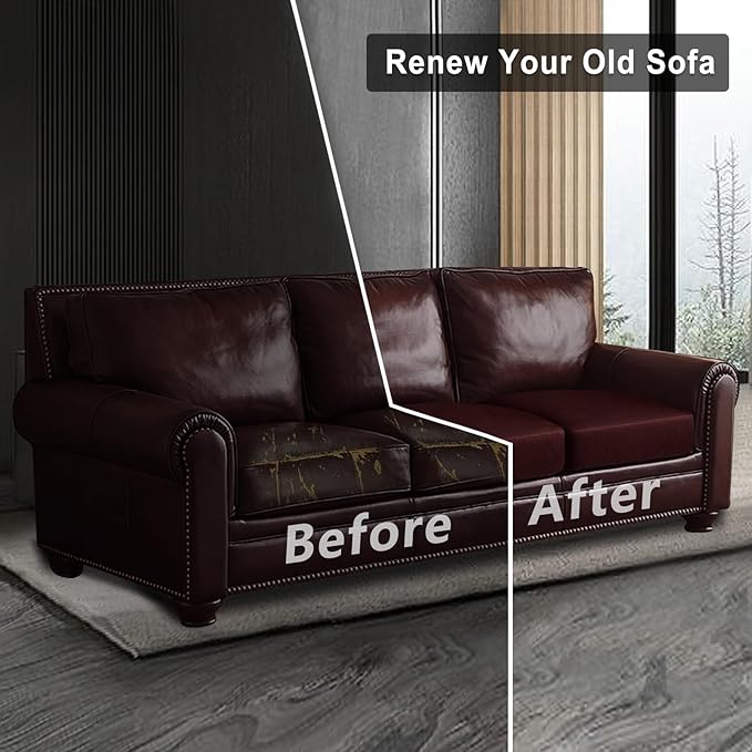 Leather Look Couch Cushion Covers Sofa Seat Slipcovers Sets Couches Furniture - Image 7