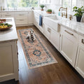 Washable 2x5 Hallway Runner Rug: Indoor Vintage Water Resistant Kitchen by HYHAOYUNLAI