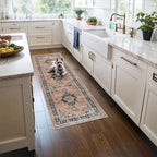 Washable 2x5 Hallway Runner Rug: Indoor Vintage Water Resistant Kitchen by HYHAOYUNLAI