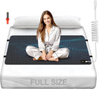 Grounding Mat for Bed, Carbon Fibre + PU Mattress for Improved Sleep and Pain Relief, Grounding Mat with Grounded Cord, Test Pen (Full - 27"x 54")