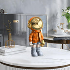 Dosker Astronaut Statue, Spaceman Sculpture Polyresin Figurine Orange