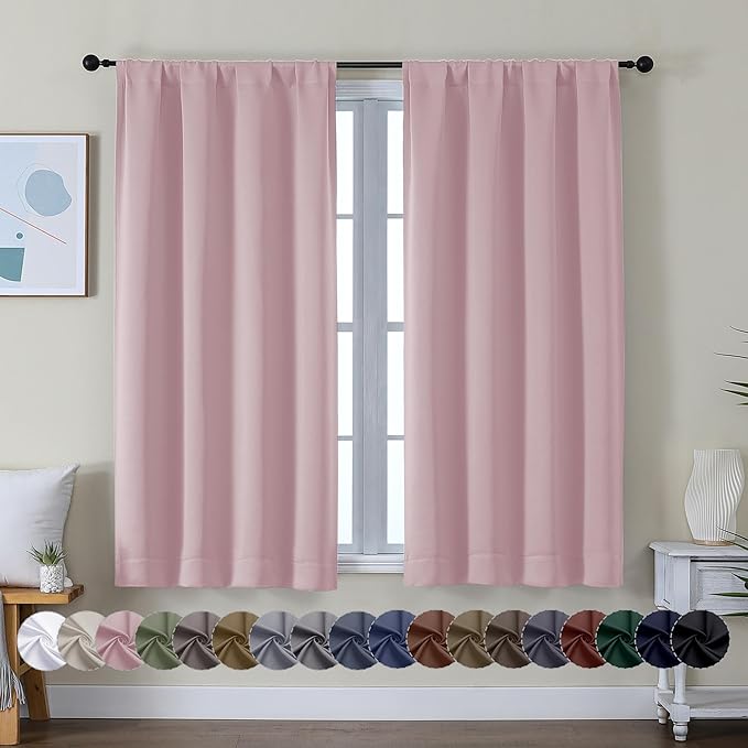 Simplebrand Ava Blush Short Blackout Curtains by Simplebrand