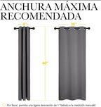 NICETOWN Grey Blackout Cafe Curtain Panels - Image 7