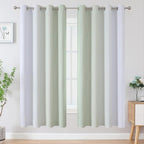 Estelar Textiler Sage Green and Greyish White Blackout Curtains 72 Inch Length - Image 2