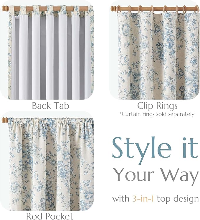 jinchan Blackout Floral Curtains - Image 4