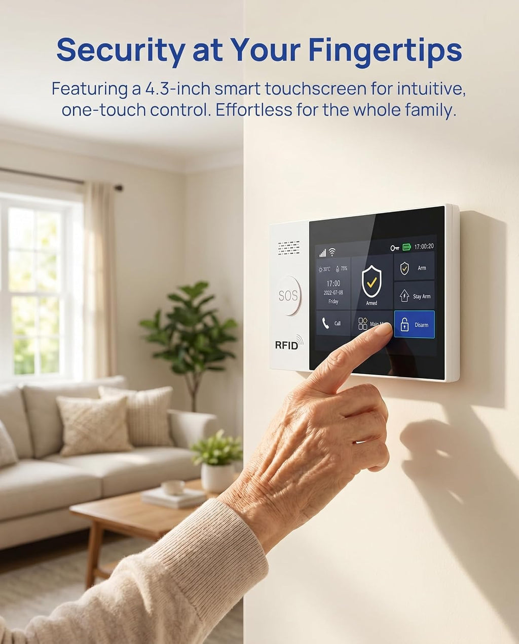 WiFi Home Security Alarm System with Door Window Sensors & Motion Sensor