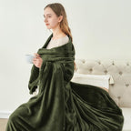 BEDELITE Fleece Blanket Twin Size Olive Green Throw Blankets - Image 4