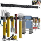 Garage Tool Organizer Wall Mount with 48 inches Rails and 7 Adjustable Heavy-Duty Hooks, Garden Tool Organizer, 10 Pack Carries 440 lbs, Heavy Duty Garage Storage Rack For Yard, Shed, Easy to install