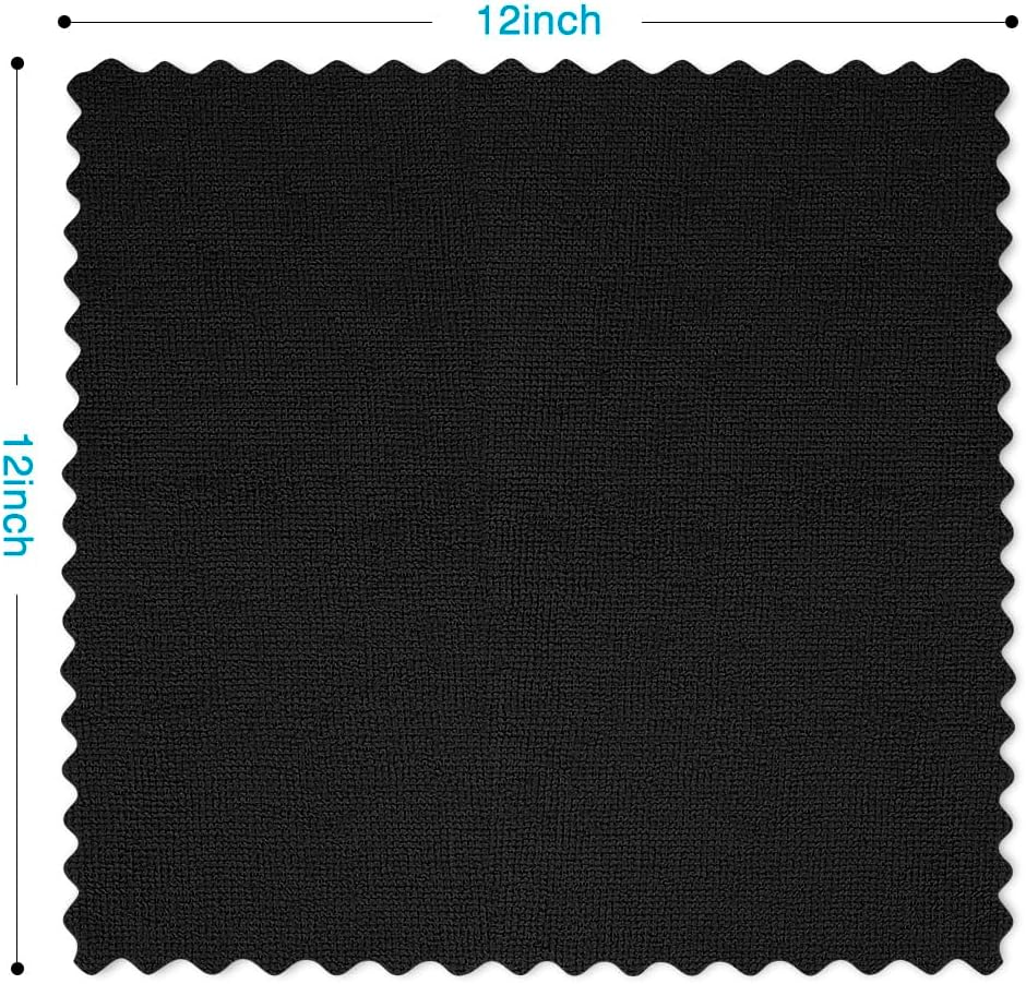 Orighty Microfiber Cleaning Cloth Bulk, 150 Pack Shop Towels 12x12in, Black