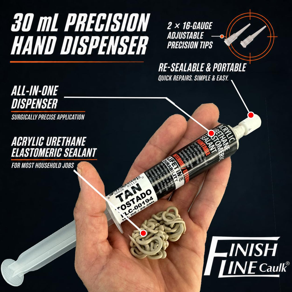 30mL Pre-Filled Precision Caulk Applicator Tan, 3-Pack