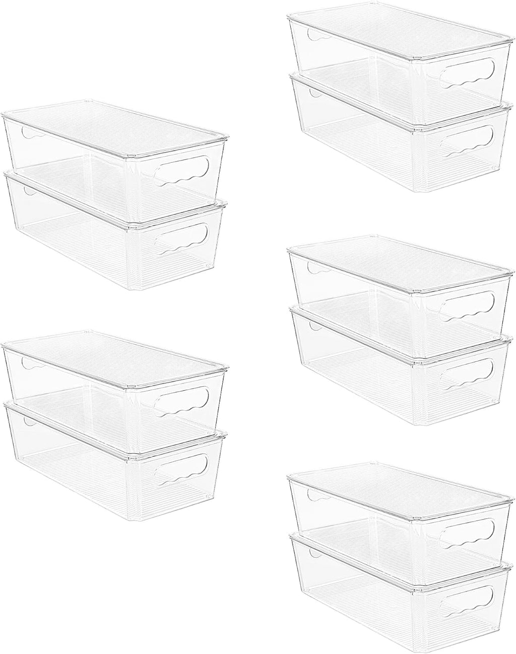 Vtopmart 12pcs Clear Stackable Storage Bins with Lids