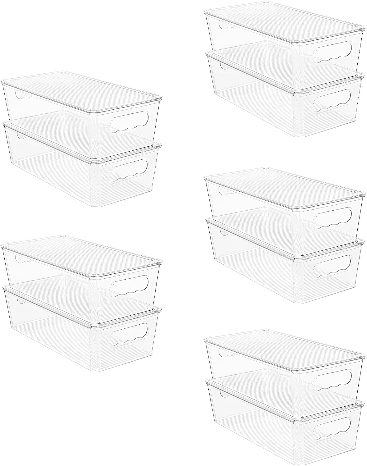 Vtopmart 12pcs Clear Stackable Storage Bins with Lids