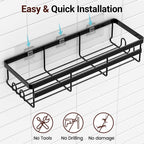 2 Pack Adhesive Shower Caddies, No Drill Bathroom Shelves, Large