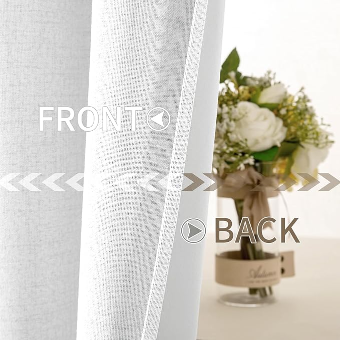 MIULEE 90 Inches Linen Textured Curtains - Image 6