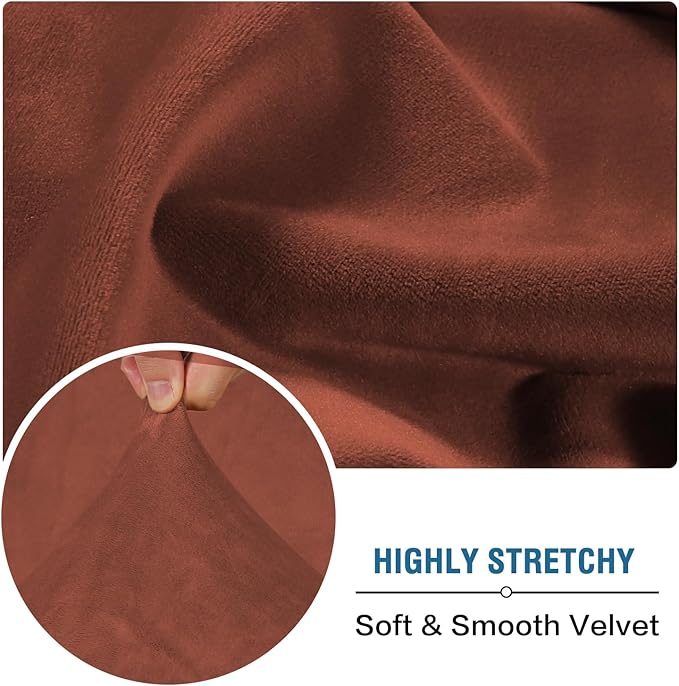 H.VERSAILTEX Velvet Stretch Individual Couch Cushion Cover Plush Slipcover - Image 5