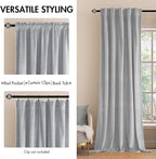 MIULEE Greyish White Velvet Curtains 108 inches Long 2 Panels - Image 2