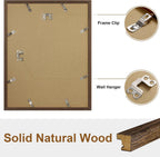 Vittanly 11x14 Picture Frame, Solid Wood Frame with Plexiglass, Brown