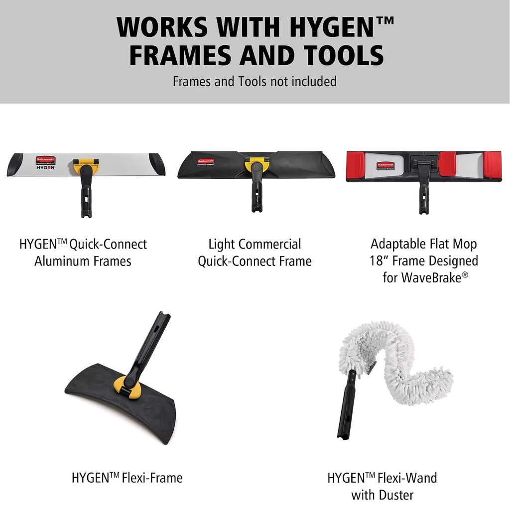 Rubbermaid Commercial Products HYGEN Quick-Connect Adjustable Extension Handle/Pole, Lightweight Cleaning Tool for Floors/Walls/Ceilings/Windows for Janitorial/Residential/Commercial/Business, 4ft - 6ft, Aluminum, Yellow
