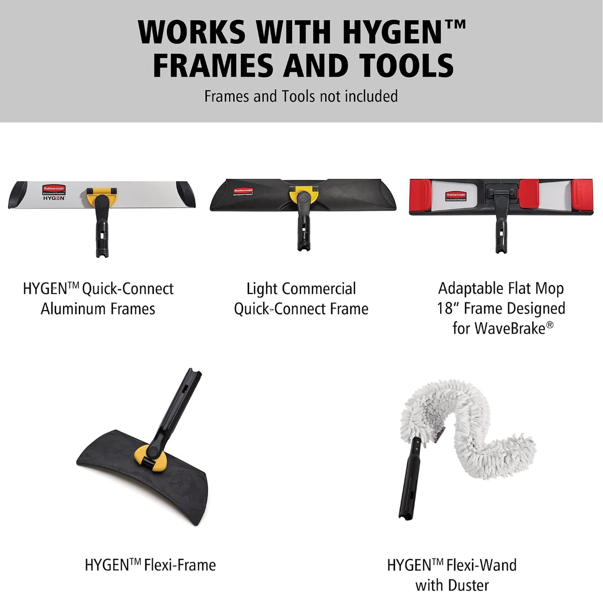 Rubbermaid Commercial Products HYGEN Quick-Connect Adjustable Extension Handle/Pole, Lightweight Cleaning Tool for Floors/Walls/Ceilings/Windows for Janitorial/Residential/Commercial/Business, 4ft - 6ft, Aluminum, Yellow