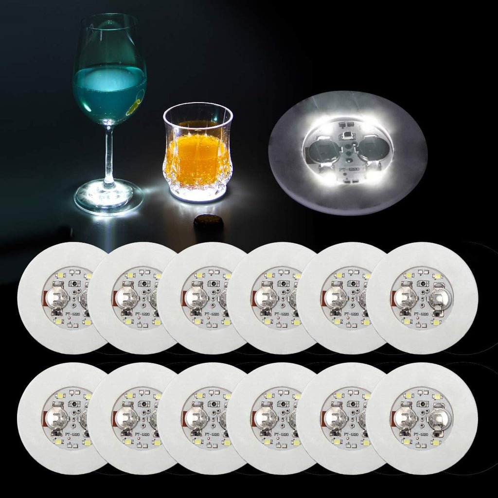 12P LED Coasters for Drinks, Led Bar Coaster for Bottle Liquor Sticker