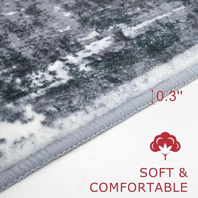 KOZYFLY 2x3 Rug Non-Slip Small Area Rug Abstract Machine Washable Indoor Front - Image 4