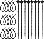 uxcell Silicone Cable Ties 20Pcs Reusable Zip Ties Light Brown