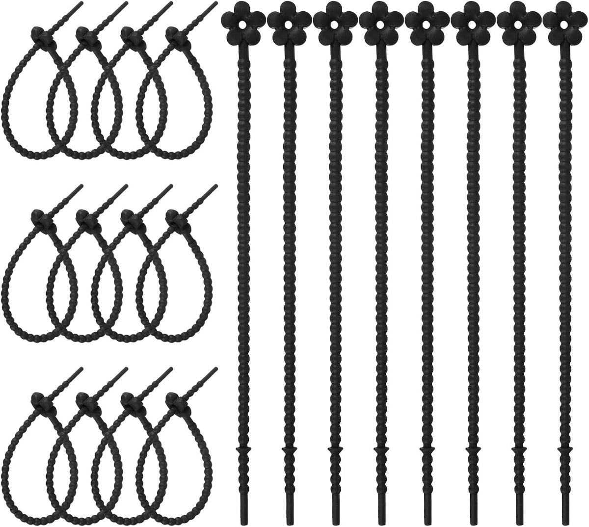uxcell Silicone Cable Ties 20Pcs Reusable Zip Ties Light Brown