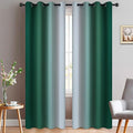 Yakamok Dark Green Ombre Curtains 84 Inches Long, Light Blocking Gradient Color by Yakamok