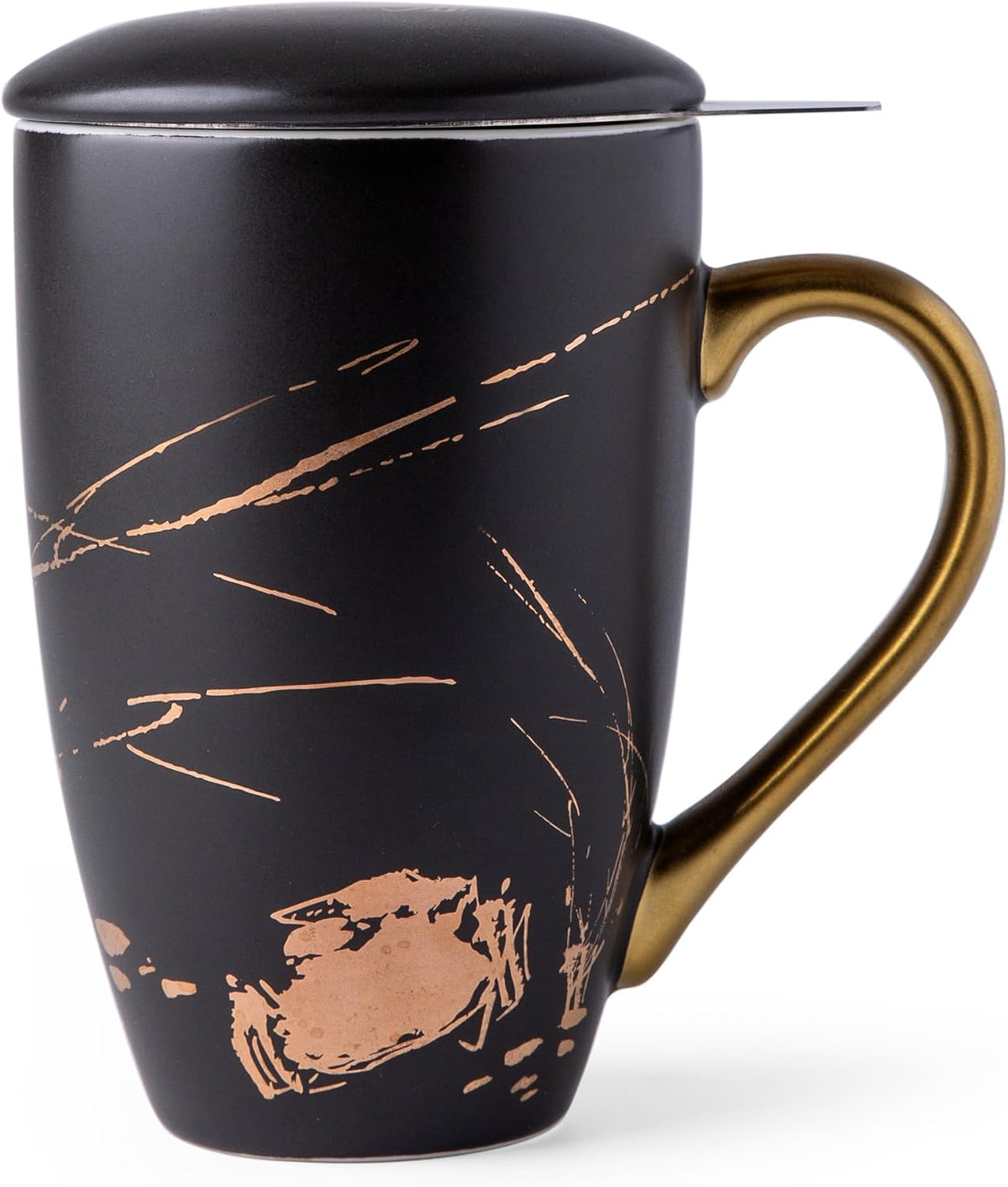 AmorArc Tea Cup With Infuser and Lid, 18oz Loose Leaf Tea Mug With Steeper